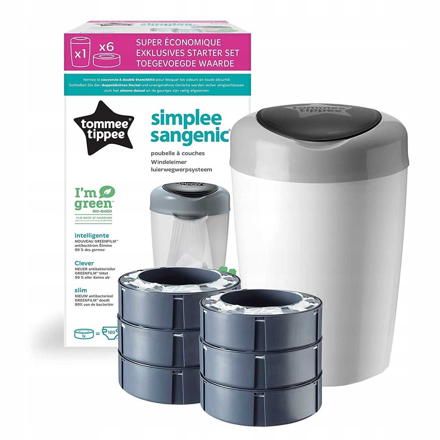Kosz na pieluchy Tommee Tippee Simple Sangenic + 6 wkładów