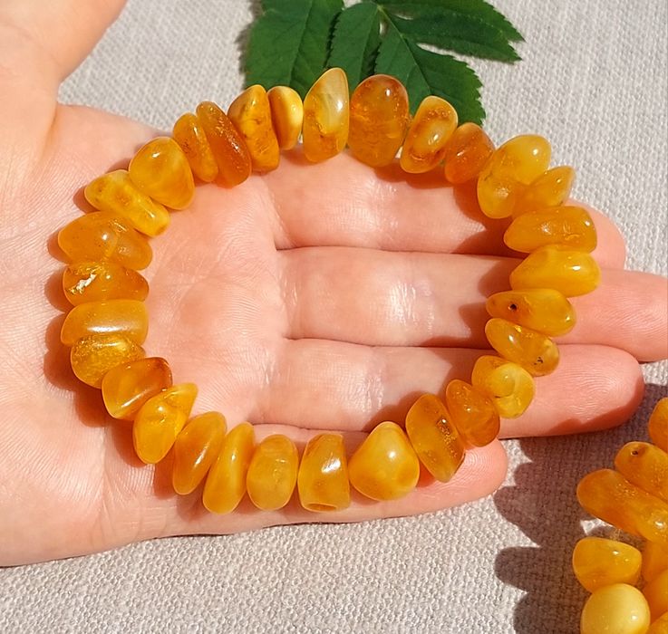 Елегантне матове медове бурштинове кольє, ожерелье из медового янтаря