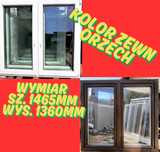 OKNO PCV 146x136, okna, używane, do otworu 150x140, kolor 1str orzech