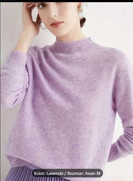 Nowy damski , cienszy, niegryzący, miękki ,  sweterek 100% wełna R S