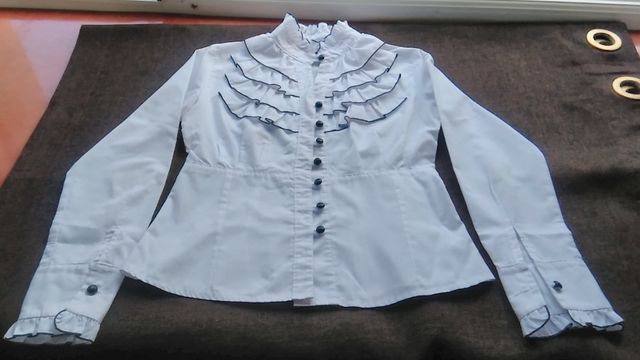 Блузка, рубашка школьная для девочки с длинным рукавом