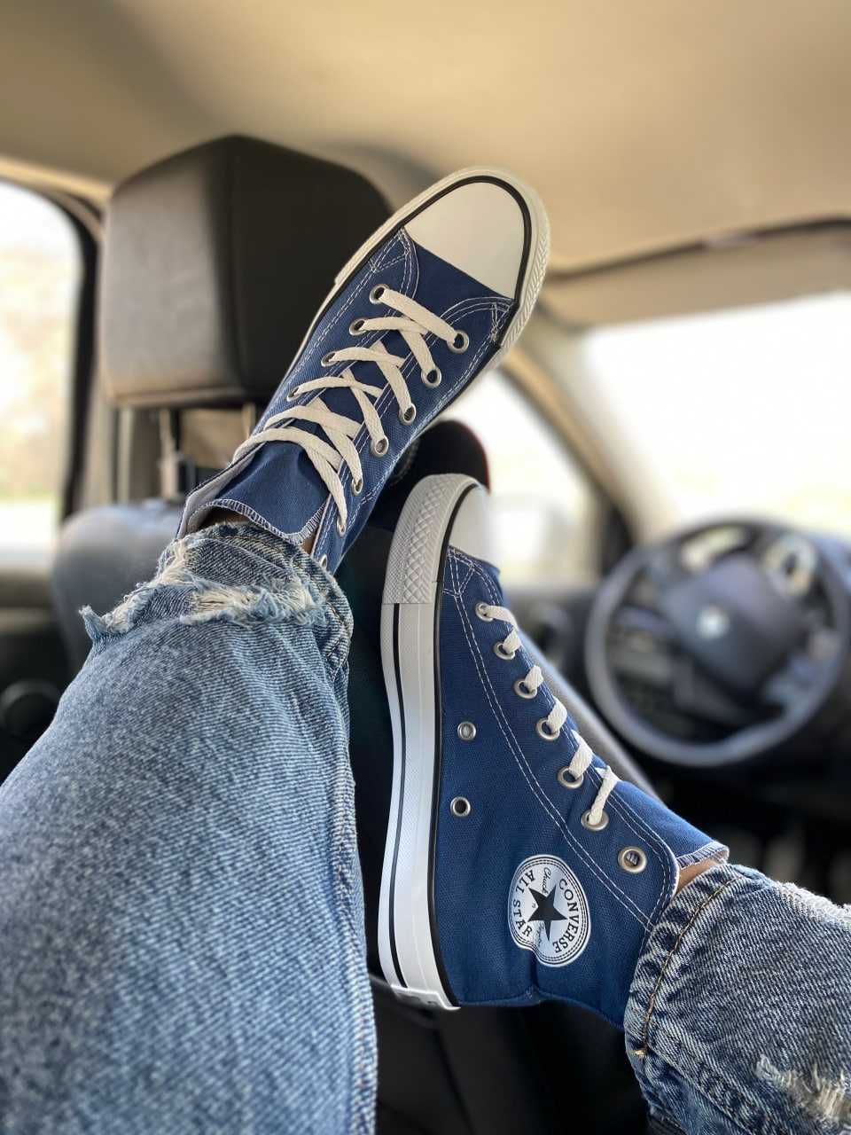 Жіночі сині Converse All Star Високі конверси