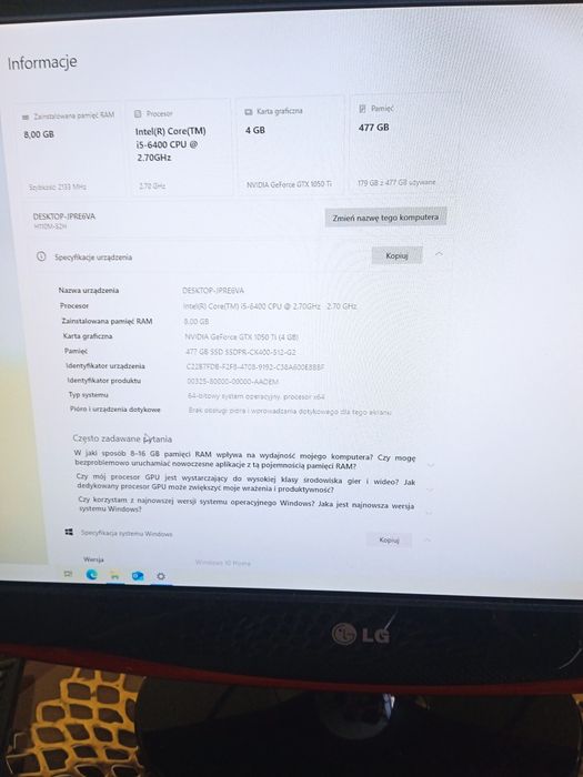 Komputer gamingowy pilnie sprzedam
