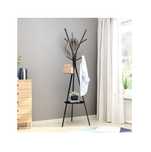 Wieszak Na Ubrania Stojący Podłogowy Metalowy Czarny Loft 180 Cm