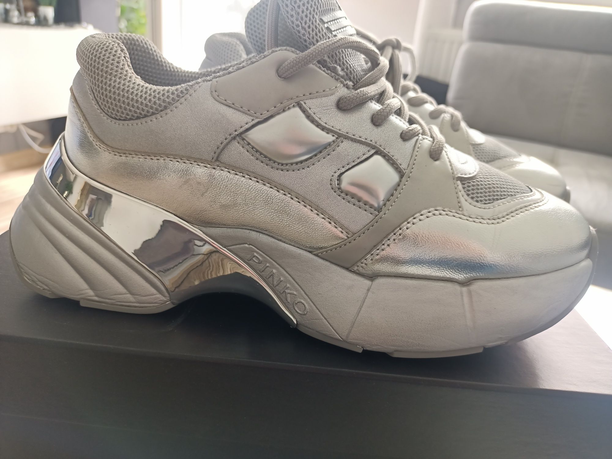 Pinko rubino silver 38 sneakersy