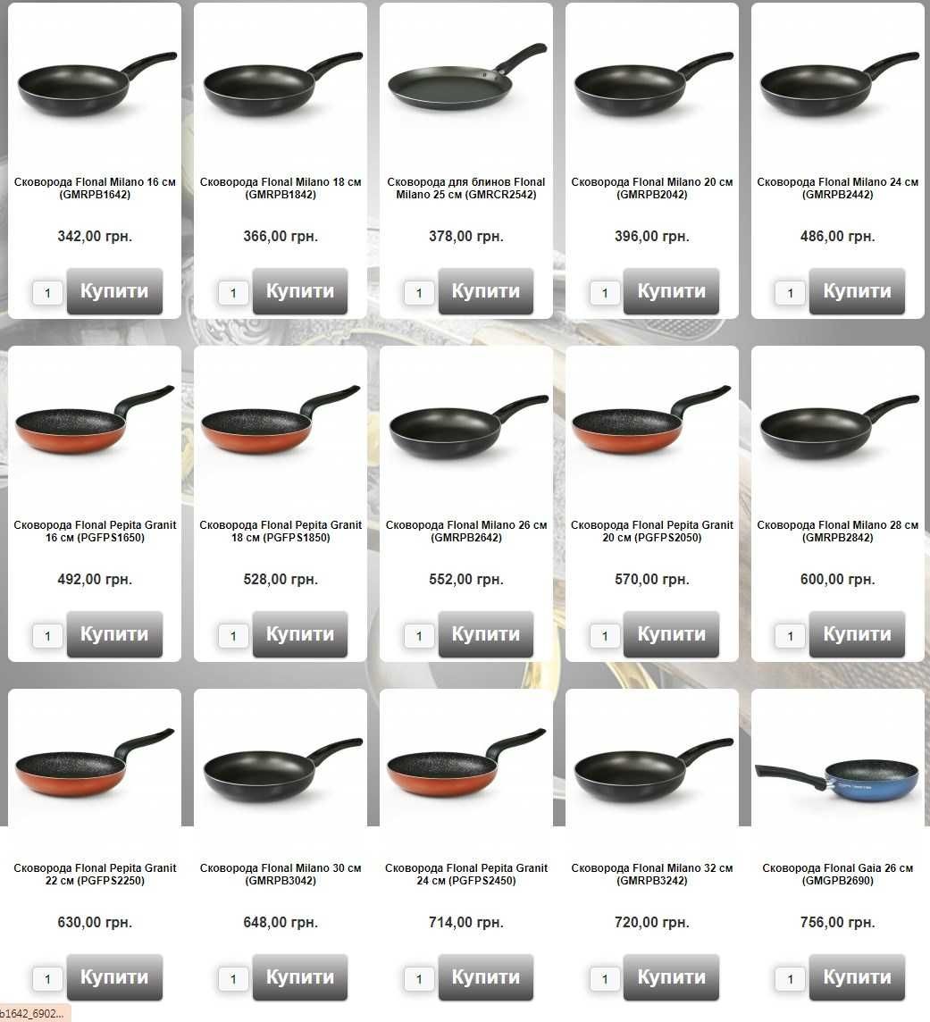 Сковородки, сотейники Flonal (Италия) для индукционных плит