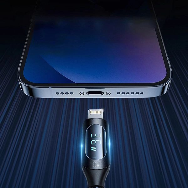 Kabel Wozinsky WUCLC2 Lightning - USB-C 36W 480Mb/s 2m z wyświetlaczem
