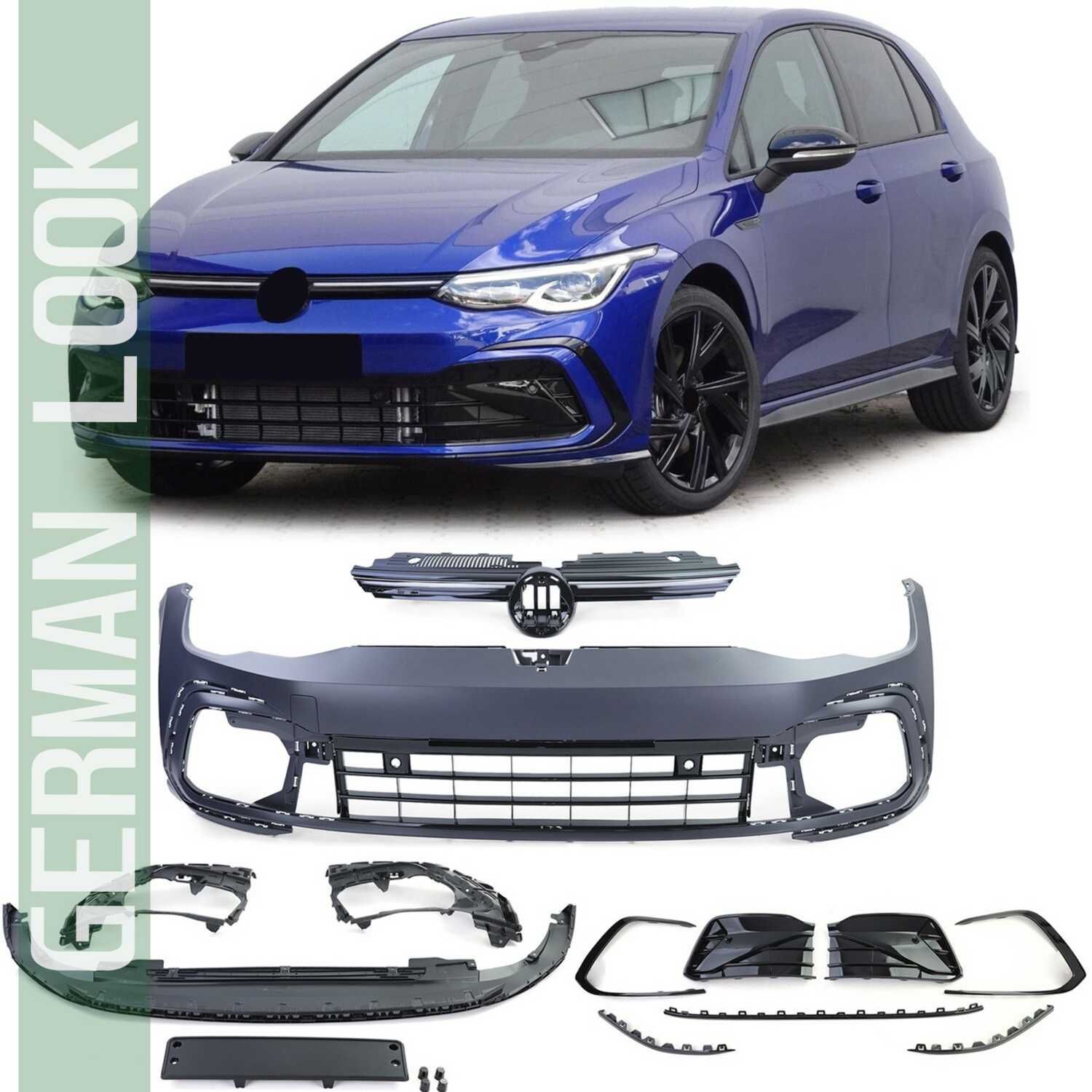 Para-choque frontal R-Line VW Golf 8 a partir de 2019 + grelha LED