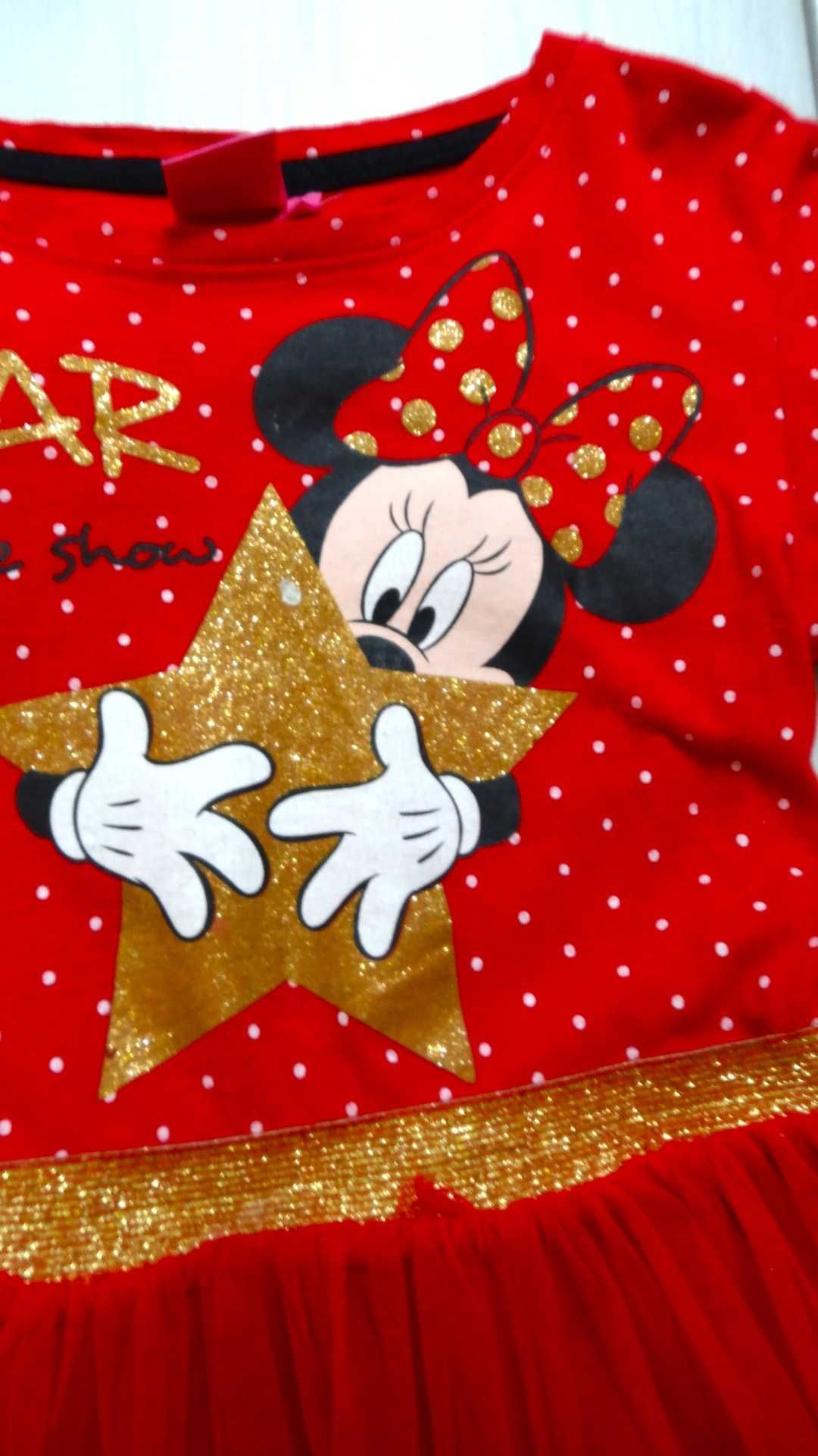 Sukienka Disney Myszka Minnie brokat tiul 128