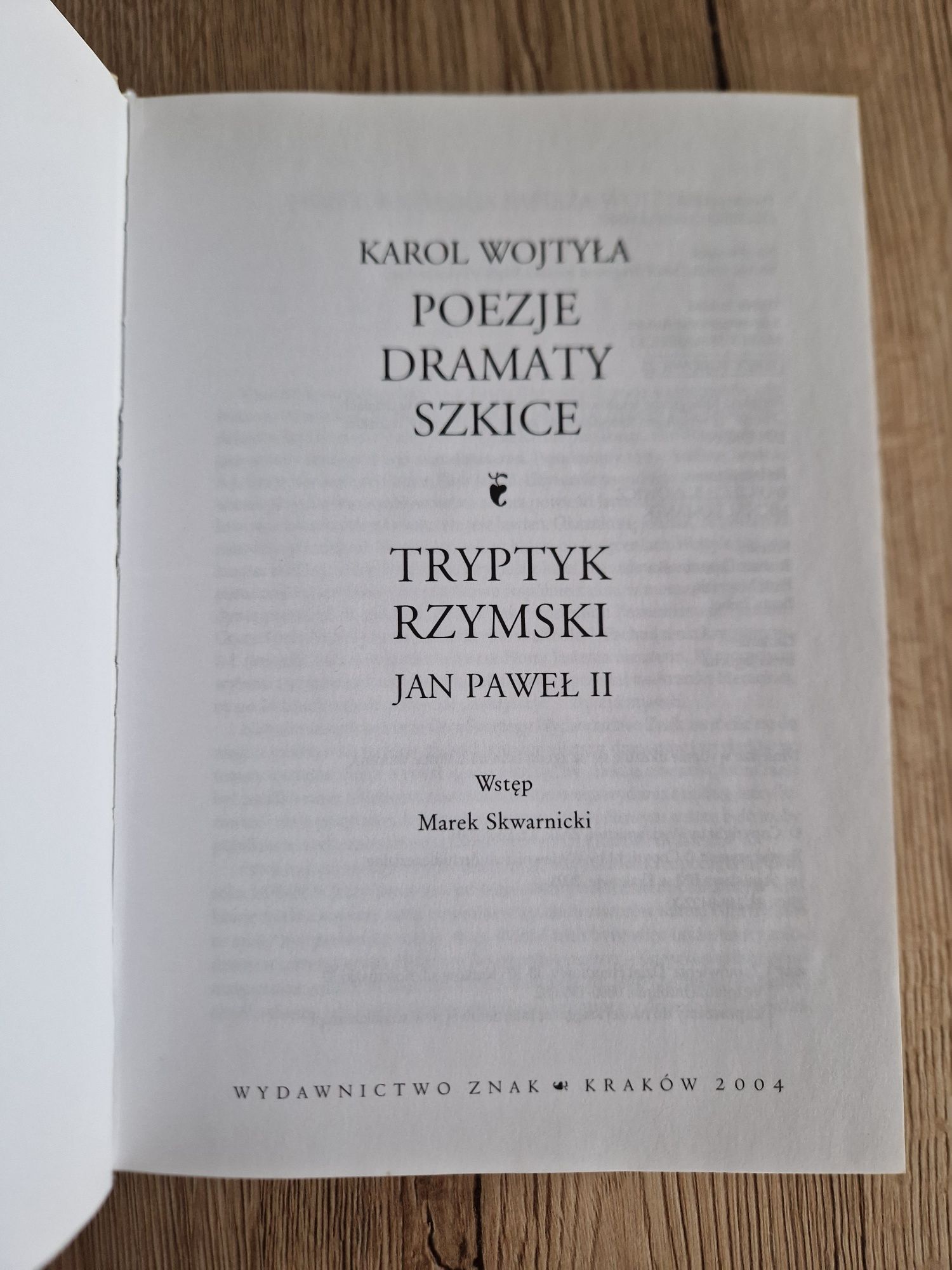 Poezje dramaty szkice Tryptyk Rzymski Jan Paweł II