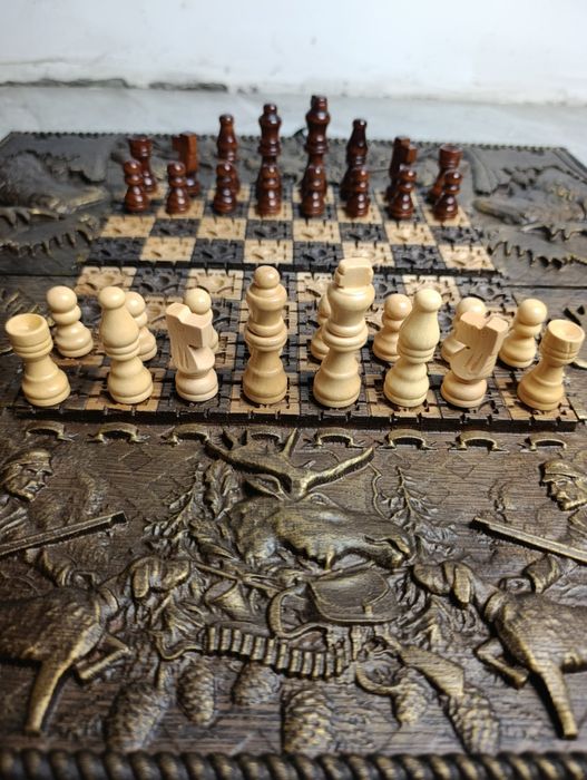 Нові шахмати з натурального дуба 48х50см