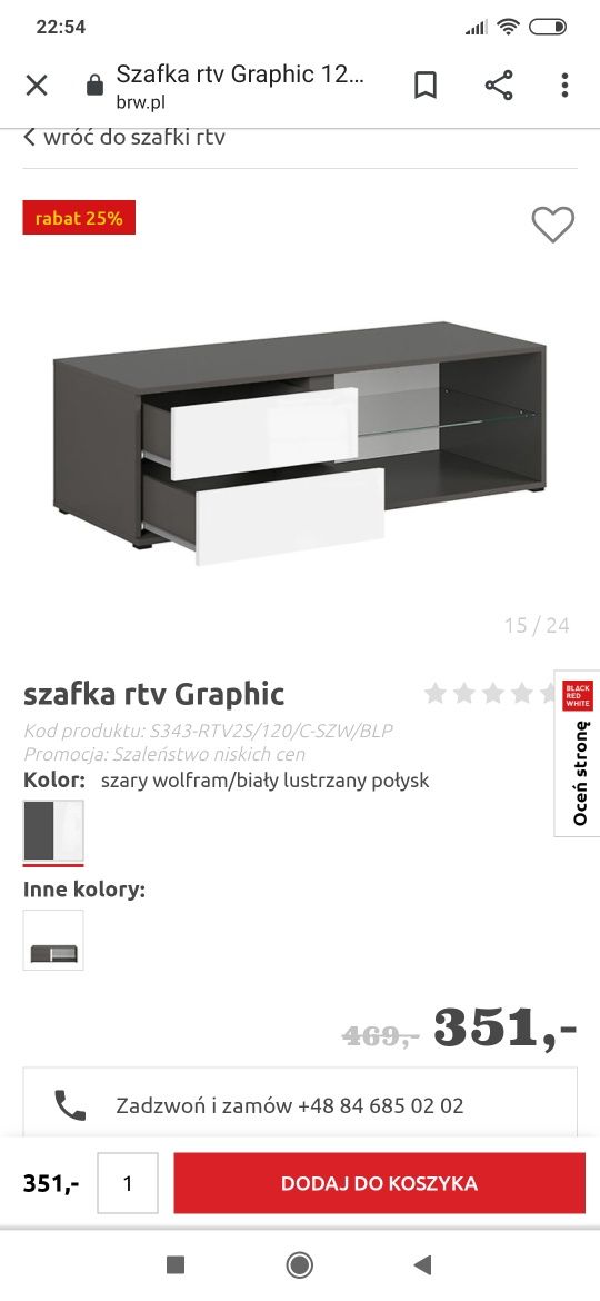 Szafka RTV  Black Red White