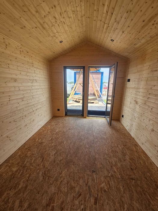 Domek Drewniany szkieletowy  28m2 gotowy do meblowania-klimatyzator