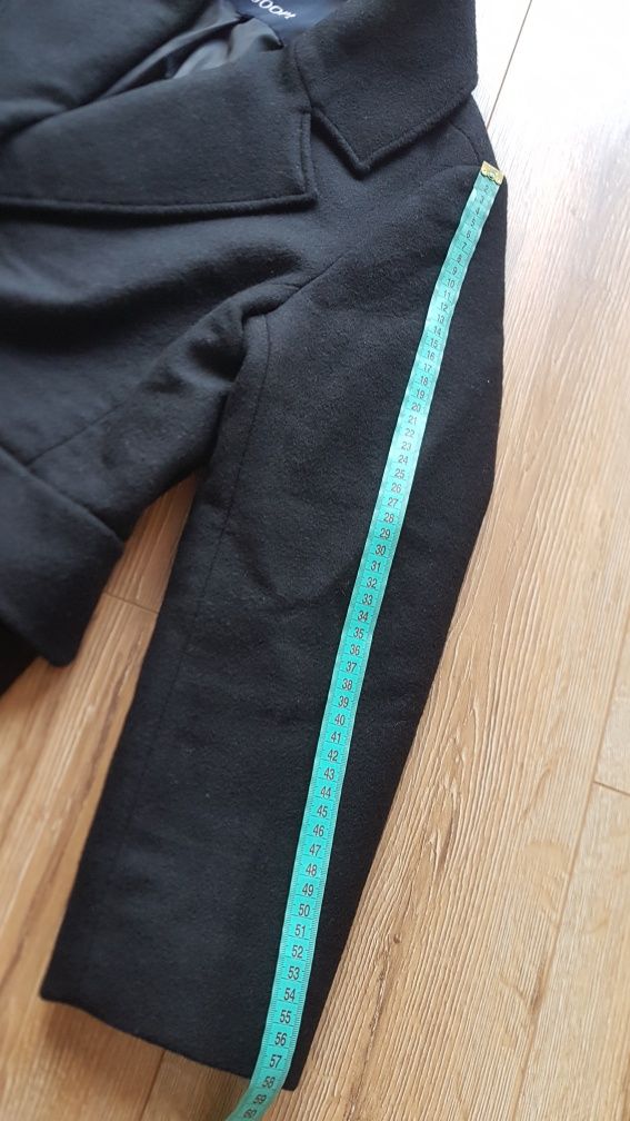 Joop piękny płaszcz damski wełniany wool M 38 czarny zimowy