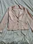 Plus size damska rozowa marynarka oversize