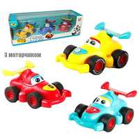 Машинки гоночні кольорові для хлопчиків пластикові Формула з моторчико