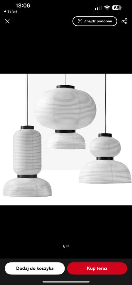 Lampa papierowa design czerpany