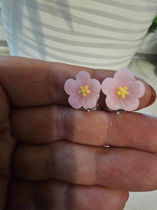 Klipsy dla dziewczynki kwiatuszki handmade