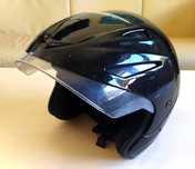 TANIE kaski motocyklowe / Skuterowe DELUXE CZARNE różne rozmiary