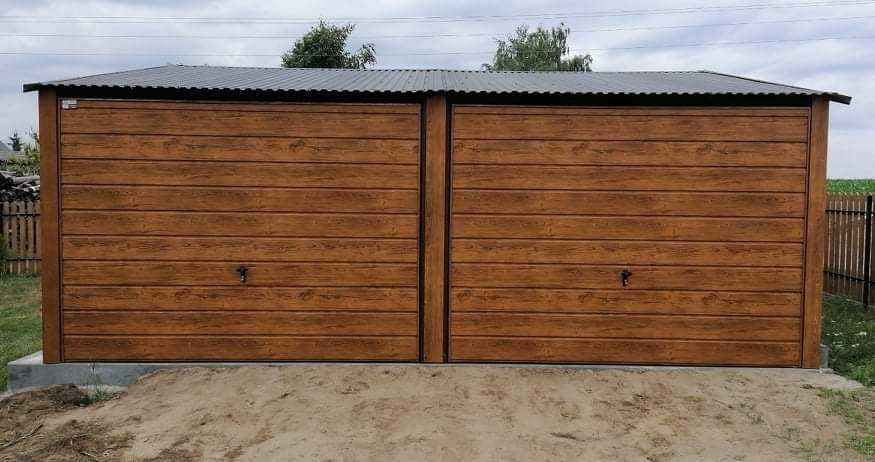 Garaż Blaszany drewnopodobny 6x5 Garaże Blaszane BlaszakiHaleWiatyRaty