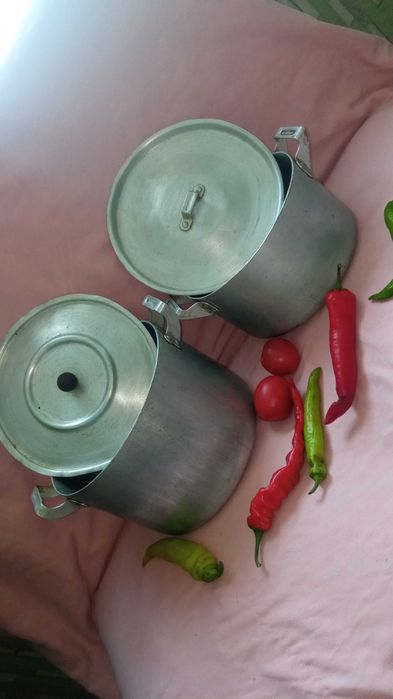 Две кастрюли с крышками 5 л и 3 л/советская посуда/алюминий/ведро