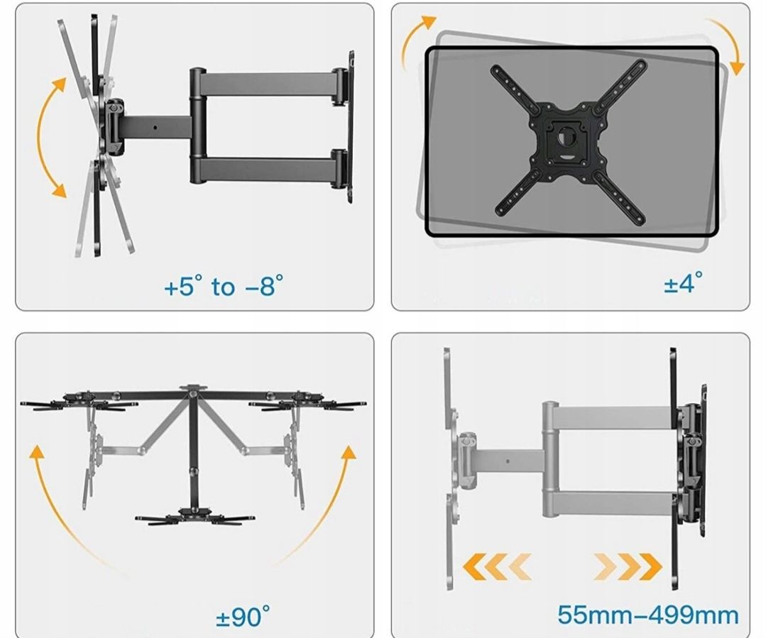 PERLESMITH PSMFK12 Uchwyt do Telewizora Obrotowy 13-42'' Max 19,5kg
