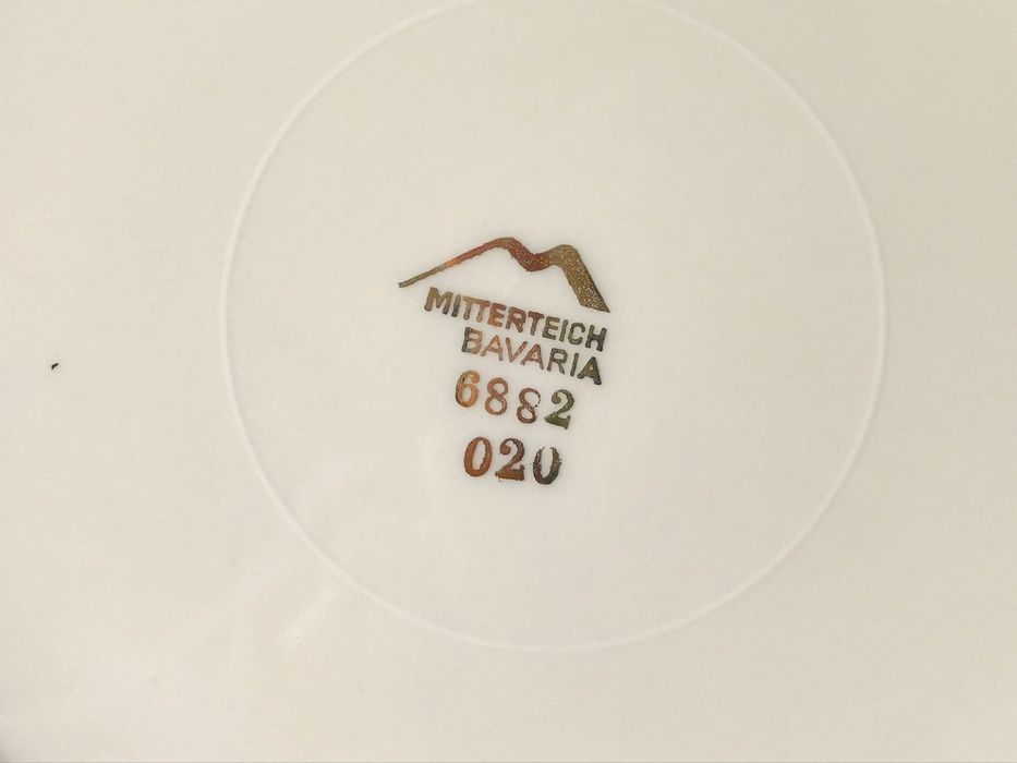 Duo śniadaniowe Mitterteich talerz filiżanka różowa lata 60.