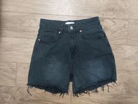 Jeansowe Czarne krótkie spodenki H&M rozm. XS / 34