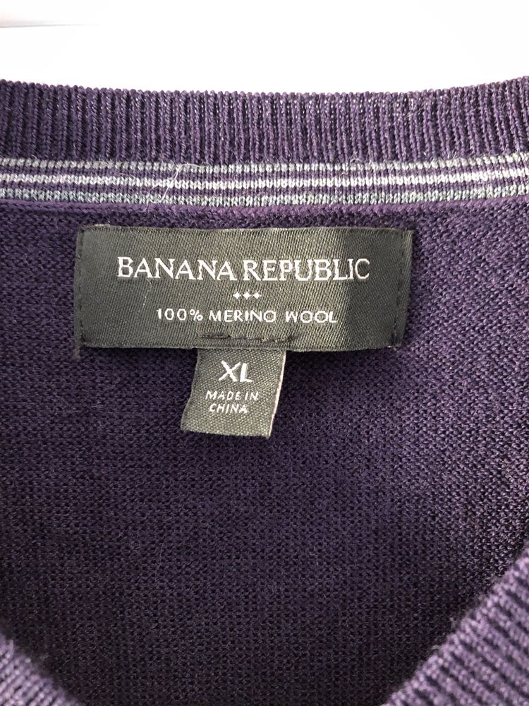 Fioletowy sweter Banana Republic wełna merino / merino wool 100%