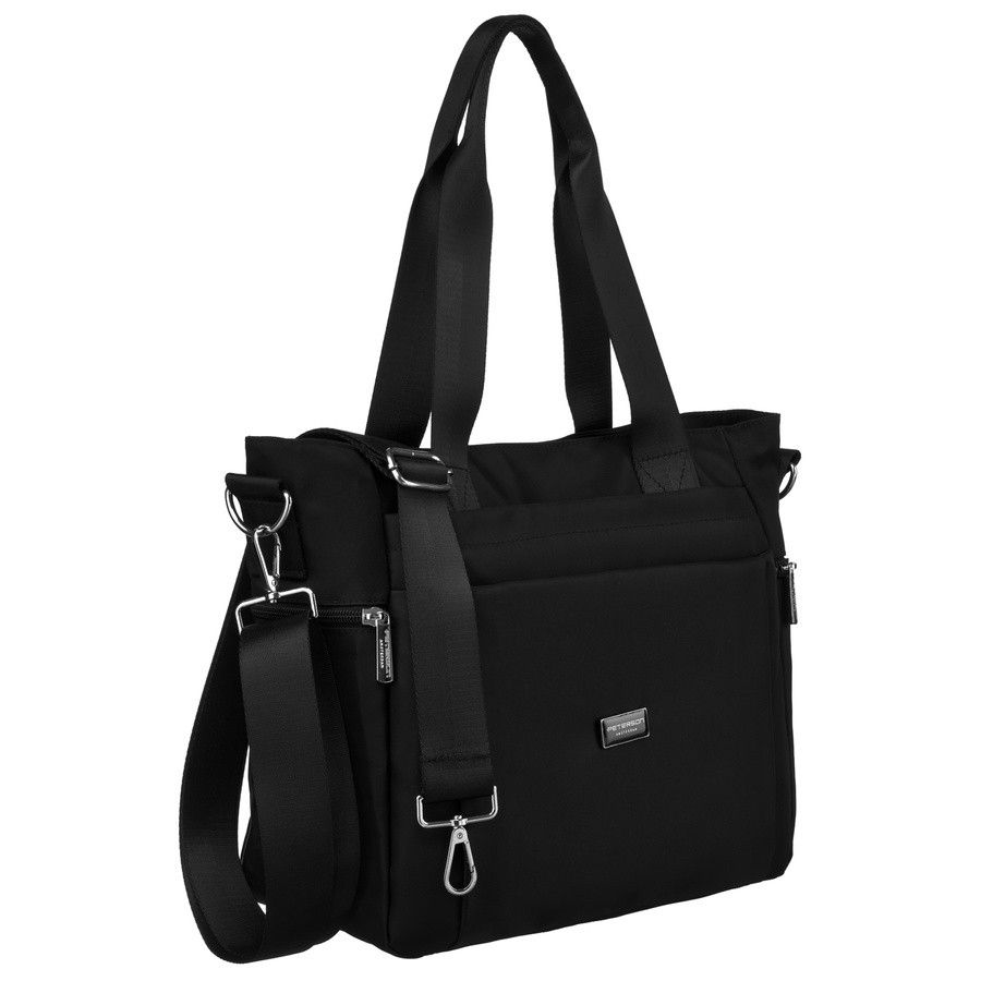 duża torebka na co dzień shopper w czarnym kolorze - peterson