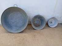 Bacias/alguidares chapa galvanizada e esmalte