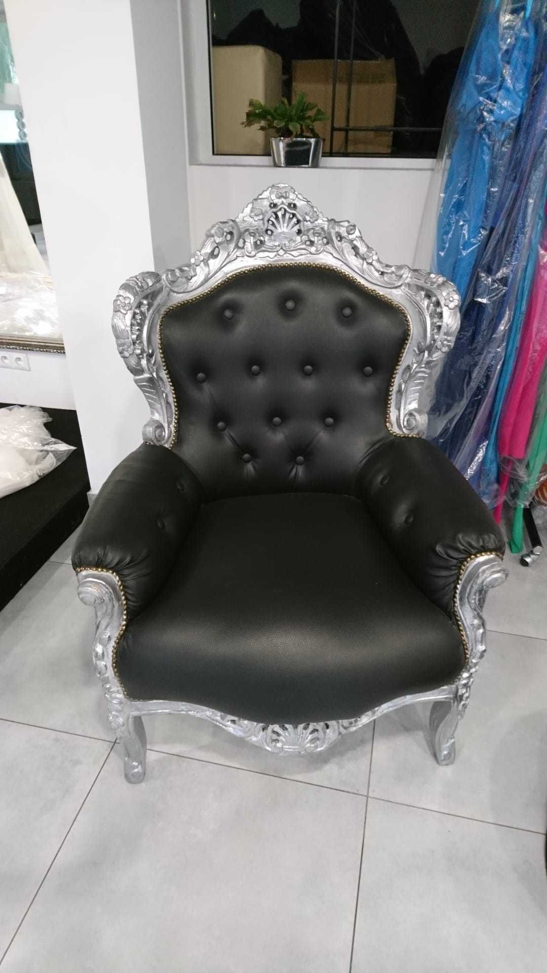 Fotel, tron glamour, barok LUX