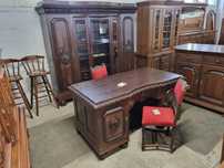 biblioteka drewniana antyczna serwantka bufet
