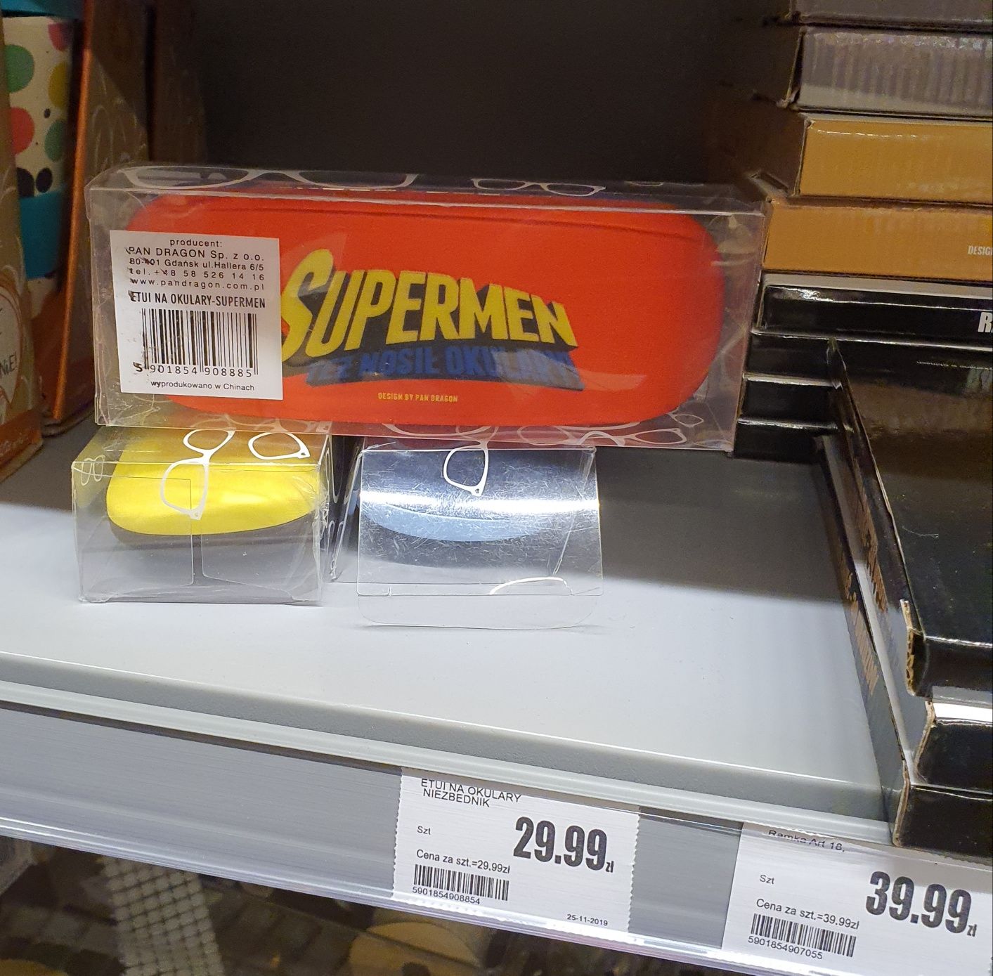 SUPERMAN etui na okulary. Supermen też nosił okulary. Pan Dragon