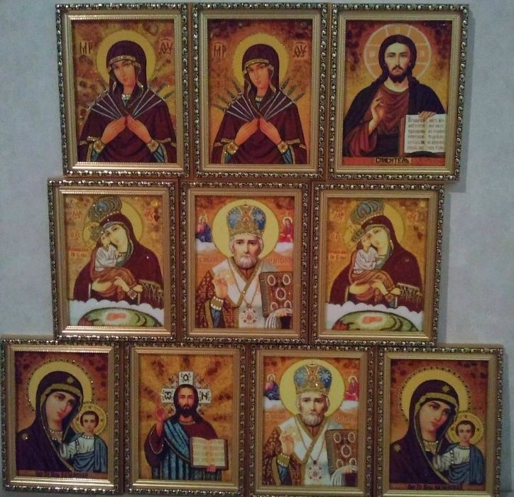 Иконы из янтаря ТАЙНАЯ ВЕЧЕРЯ картины Портрет ікони КАРТИНИ З БУРШТИНУ