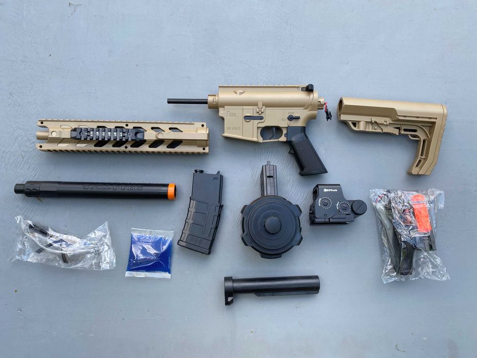 Іграшковий автомат HK416 на орбізах ДВА МАГАЗИНИ орбіган гель бластер