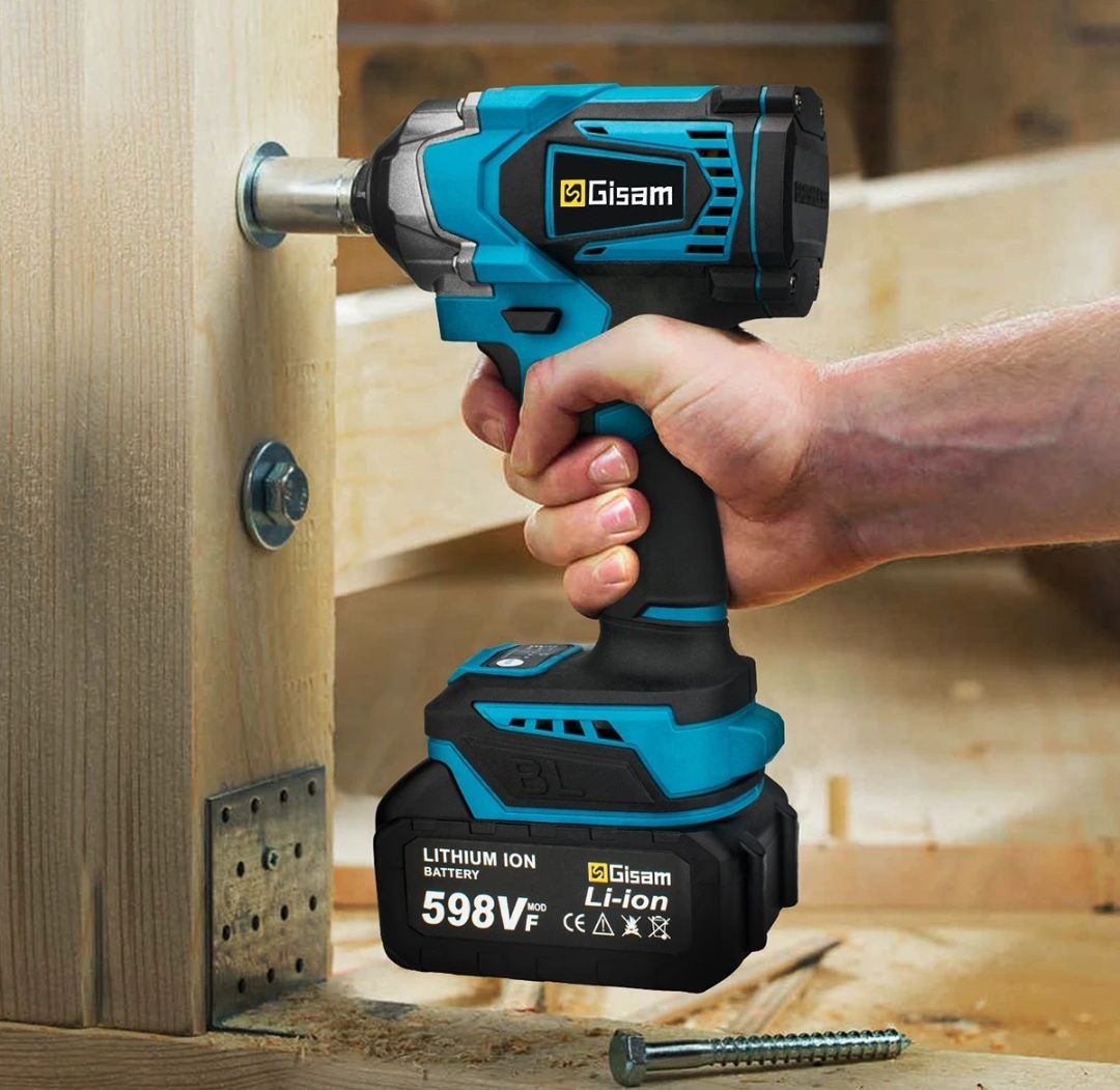 Chave de impacto com 1200n.m Torque, com 2 bateria de 588V