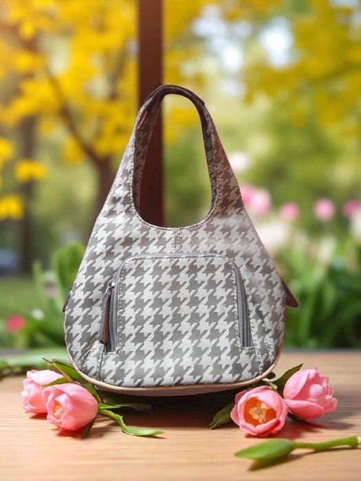 Сумка стильна маленька з принтом"гусяча лапка" оригінал Nine west