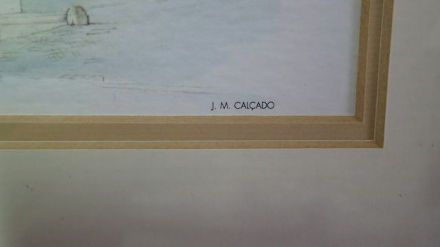 Gravura "Pelourinho de Odivelas" de J.M. Calçada