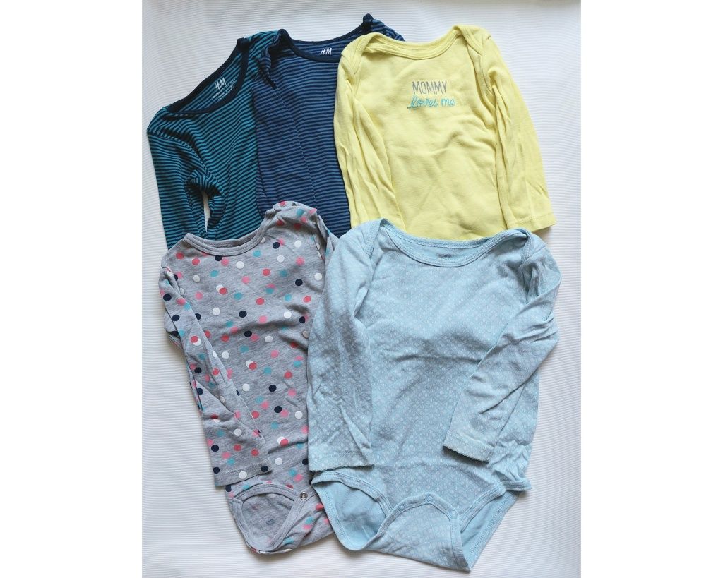 Бодіки, бодик Carter's, Baby Club, Topomini, H&M 74-92