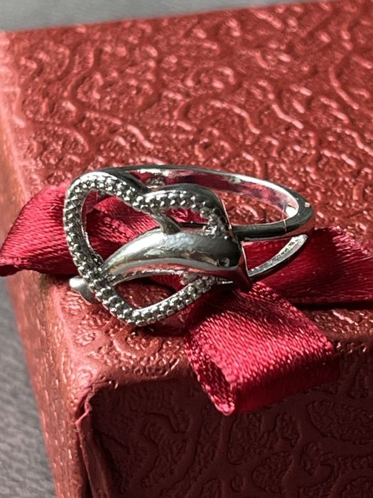 Pierścionek srebrny serce delfin duży srebro 925 nowy