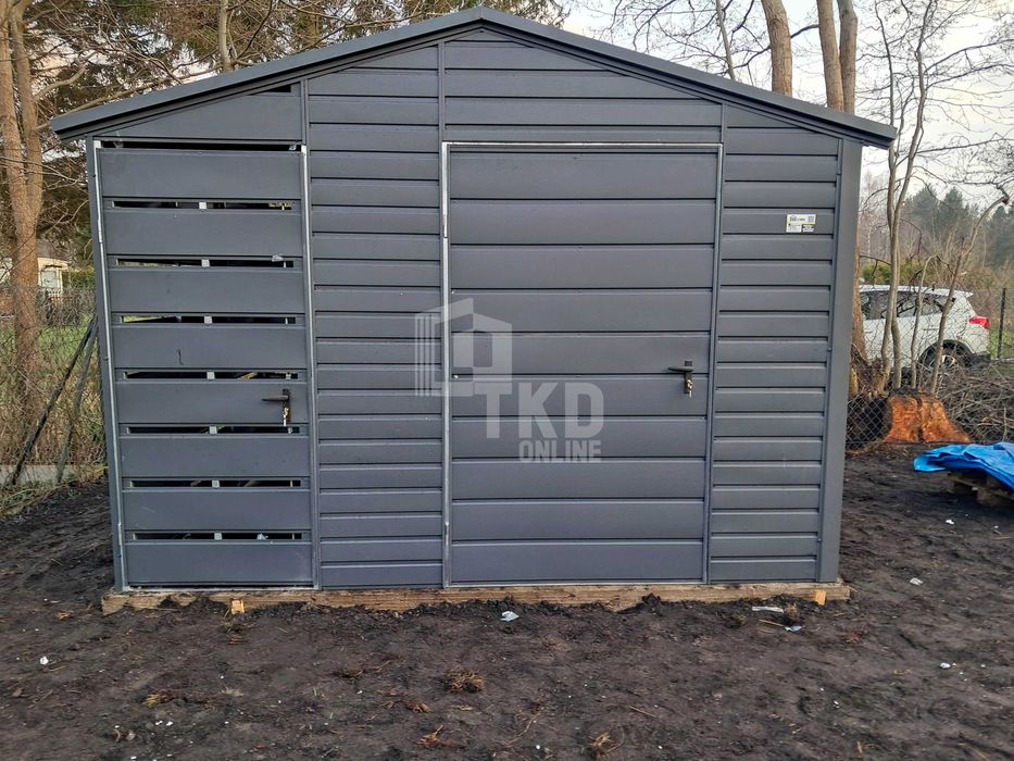 Schowek domek ogrodowy 2,2x2m + wiata 0,8m + drzwi okno  dach TKD361