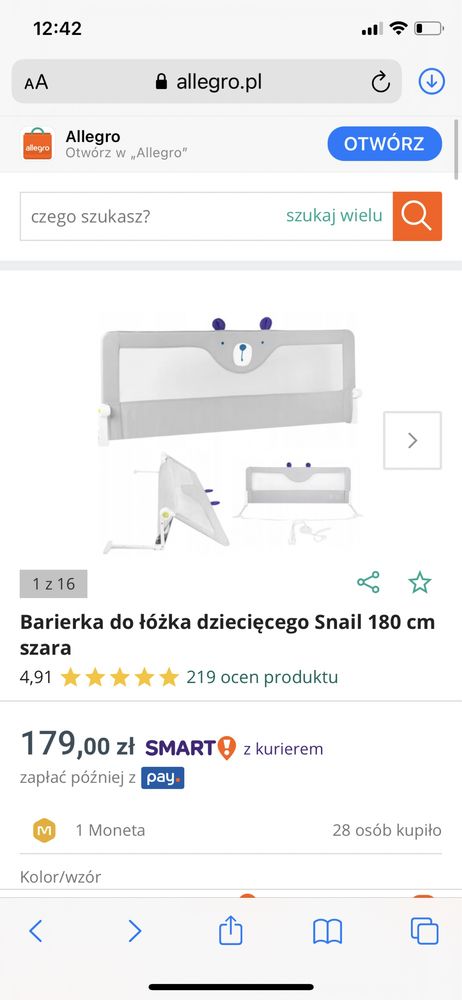 Barierka do łóżka