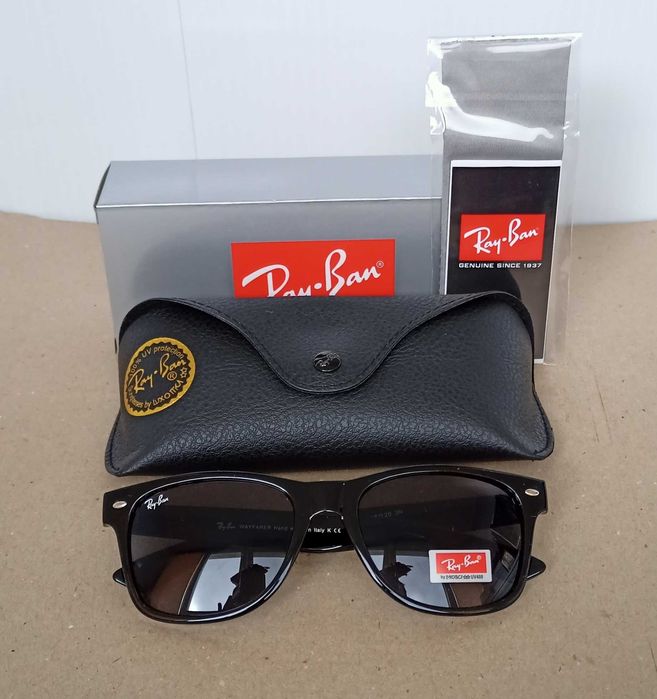 Солнцезащитные очки Ray Ban wayfarer 2140 черные, с комплектом