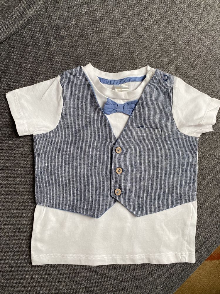 Koszulka T-shirt dla chlopca h&m elegancka muszka 74
