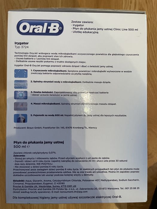 Oral B Braun Oxyjet Irygator Typ 3724