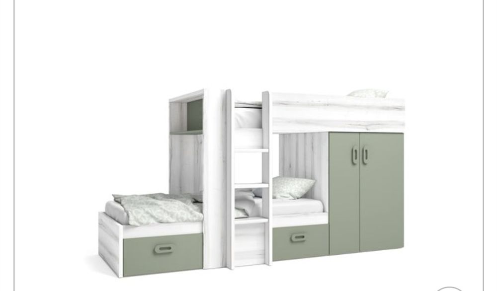 cama beliche com armário embutido