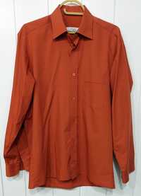 Pomarańczowa Koszula Męska z Długimi Rękawami Marki Artur Rozmiar 39