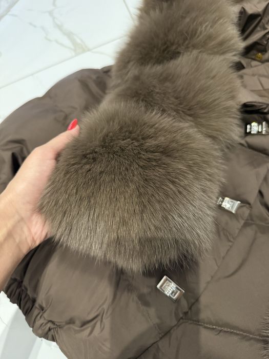 Жіноча трендова куртка,біо пух,натуральне хутро