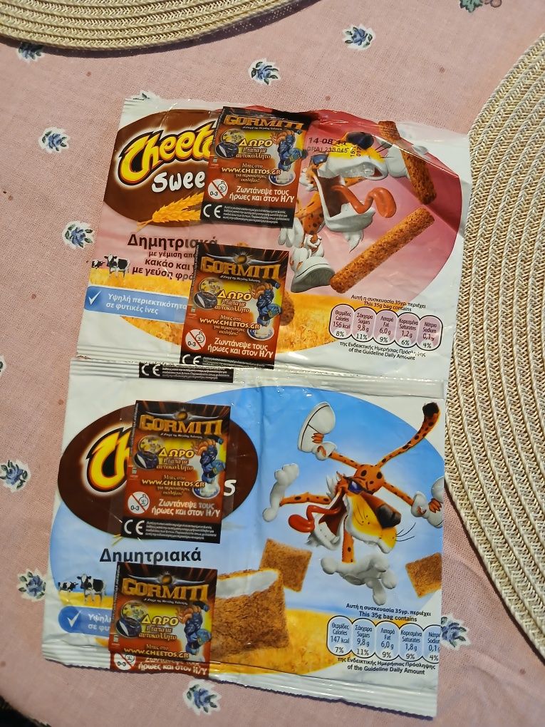 Cheetos opakowania po chipsach gormiti tazo greckie
